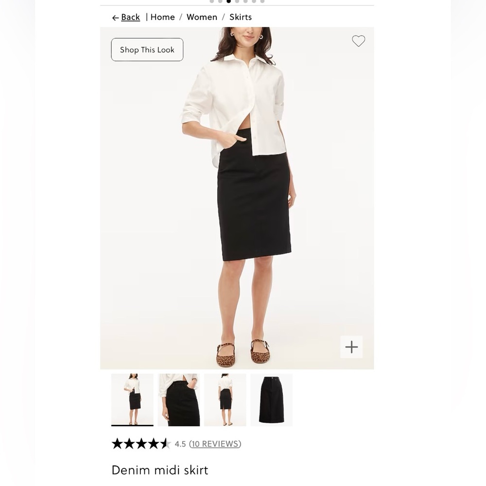 J.Crew Denim Midi Skirt - Black - Size 8